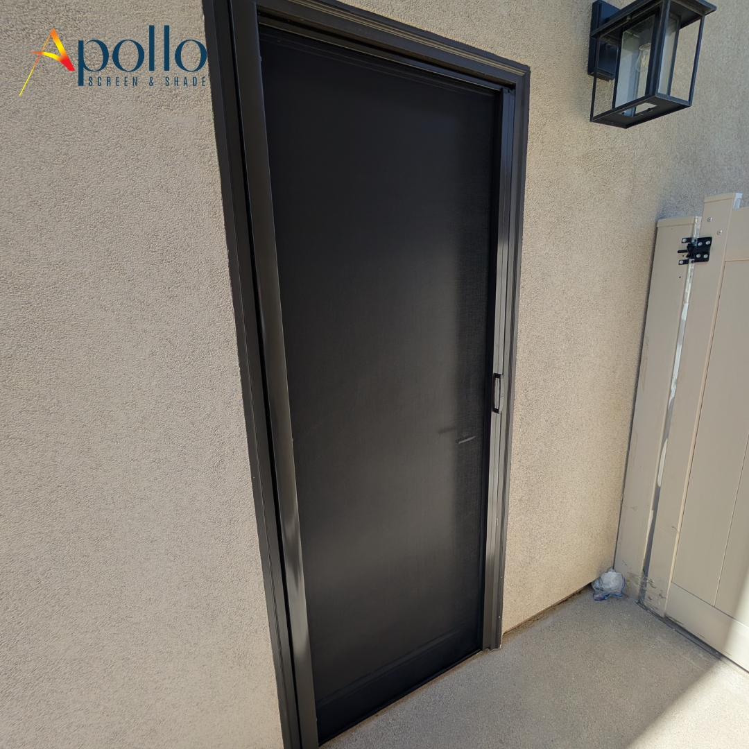 Apollo Bronze Retractable Side Door Screen Full View.